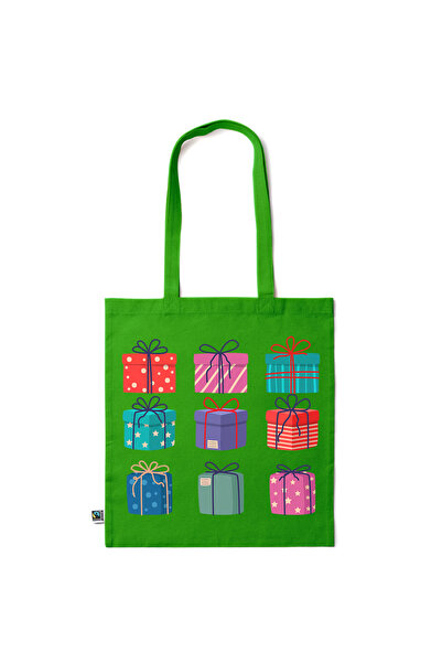 Intelli ®   Οικολογική βαμβακερή τσάντα αγορών με μακριά χερούλια, Χριστουγεν...