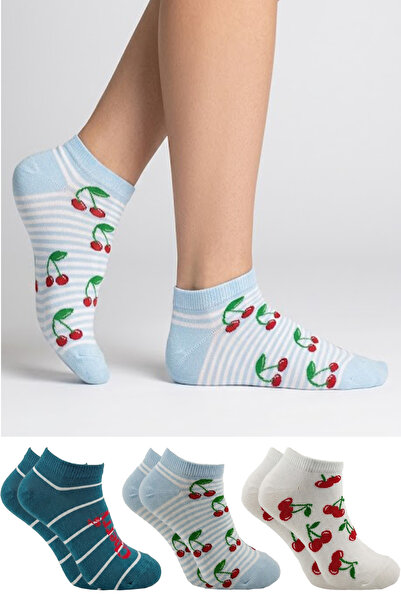 KARDEŞLER ÇORAP Γυναικείες κάλτσες από βαμβακερά μποτάκια πολύχρωμες 3 τεμαχίων