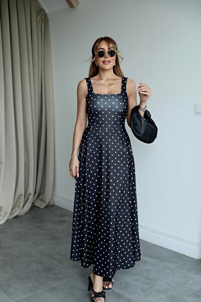 QİMYA BUTİK BUKETLİ Γυναικείο Φόρεμα με Σταθερή Ζώνη στη Μέση, Τετράγωνο Κολά...