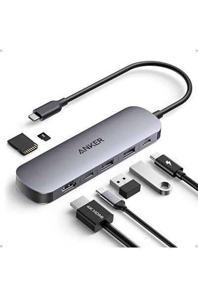 Anker Hub Nano USB-C Multi-Port 7-in-1, 4K, 85W, Gri