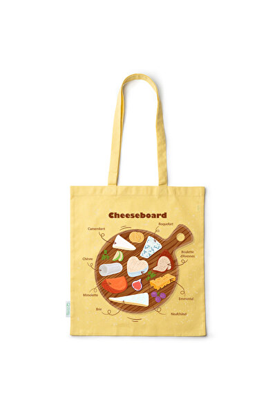 Intelli ® Eco-friendly Cotton shopping bag with long handles, Cheeseboard, 38...