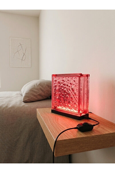 Glowdesigning Cam Tuğla Dekoratif Masa Lambası - Hediyeli Eşya - Elektrikli L...