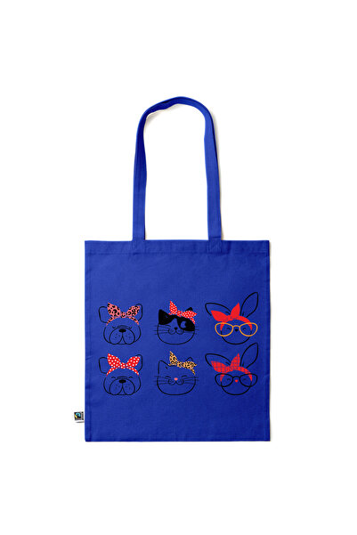 Intelli ®   Οικολογική βαμβακερή τσάντα αγορών με μακριά χερούλια, Μπουλντόγκ...