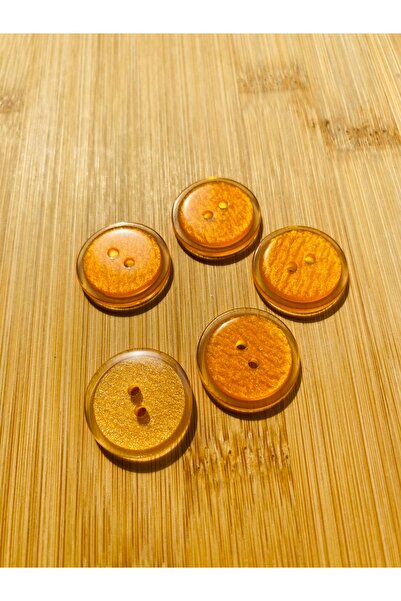 Lorin hobi Shiny Self-Looped Button 16 mm 10 Pieces Orange