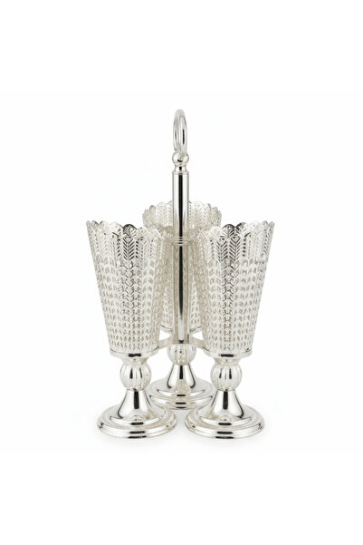 AKDC 3-Piece Silver Cutlery Holder Stand Set – Elegant Kitchen & Dining Organ...