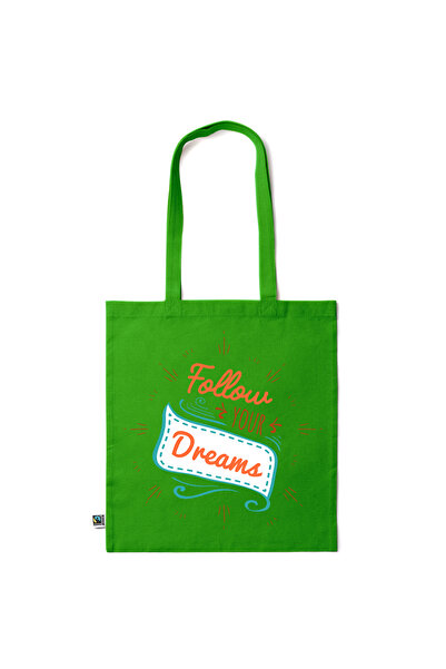 Intelli ® Eco-friendly Cotton shopping bag with long handles, Follow Your Dre...