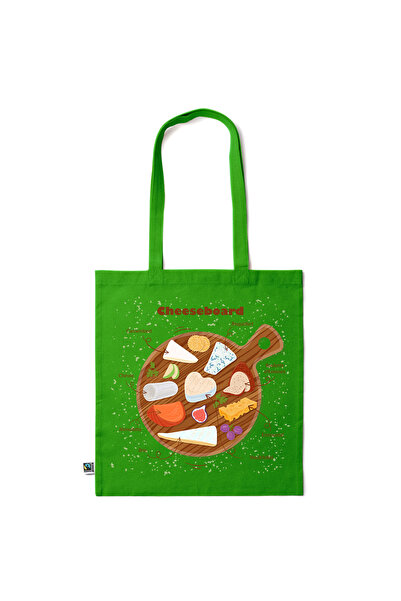 Intelli ® Eco-friendly Cotton shopping bag with long handles, Cheeseboard, 38...