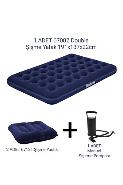 BESTWAY 67002 Şişme Yatak Yastıklı ve Pompalı