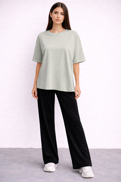 ZAVIXO Women's Oversize 2-Piece Set 100% Cotton Breathable Fabric Modern Look