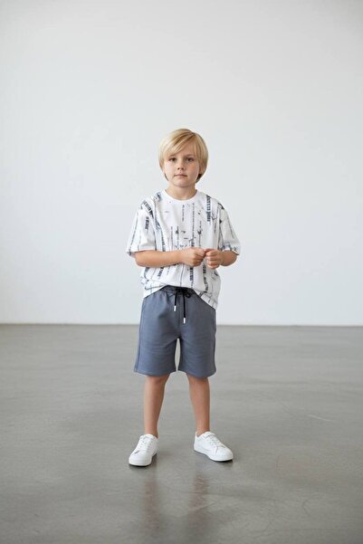 CHİCKİDSWEAR Σετ μπλουζάκι και σορτς με σχέδια για αγόρια, υπερμεγέθη, καλοκα...