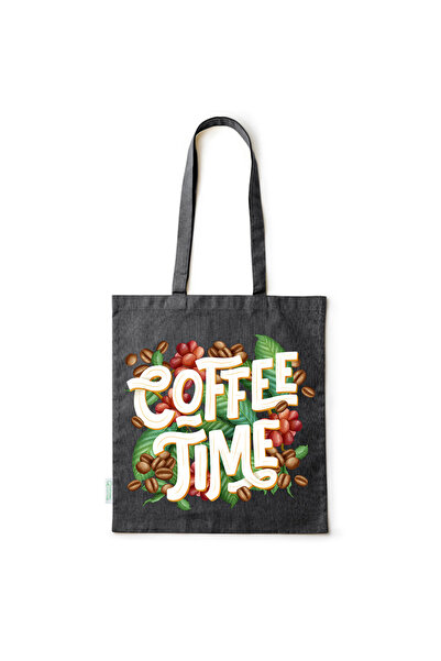 Intelli ®   Οικολογική βαμβακερή τσάντα αγορών με μακριά χερούλια, Ώρα για Κα...