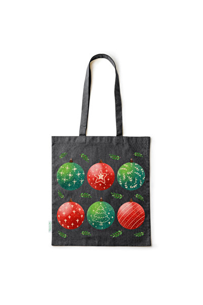 Intelli ®   Οικολογική βαμβακερή τσάντα αγορών με μακριές λαβές, Χριστουγεννι...