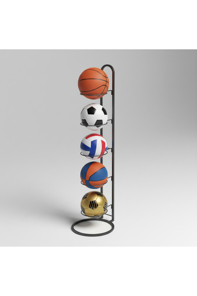 zola Κάθετη βάση για μπάλες, 5 θέσεις, μεταλλική, για ποδόσφαιρο/μπάσκετ/βόλε...