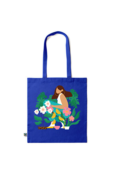 Intelli ® Sacosa bumbac -friendly pentru cumparaturi cu manere lungi, Flowers...