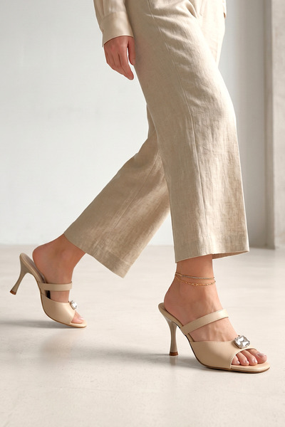 Gökhan Talay Lunessa Εύκαμπτη Μαλακή Αντιολισθητική Σόλα (8 εκ.) Μπεζ Δερμάτι...