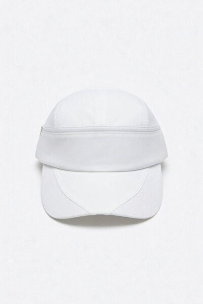 Mollycrush Unisex λευκό καπέλο με φερμουάρ και λεπτομέρειες για υπαίθρια αθλη...
