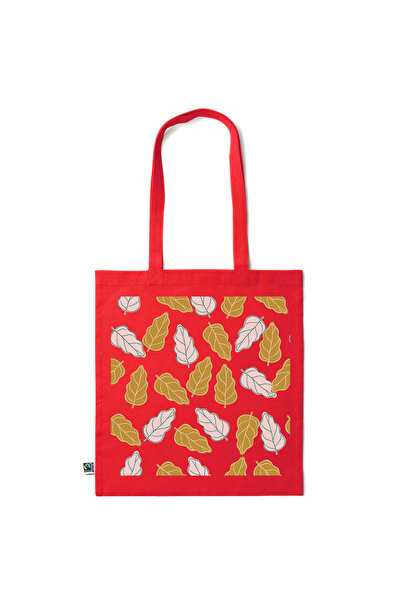 Intelli ® Eco-friendly Cotton shopping bag with long handles, Leaf Colorful, ...