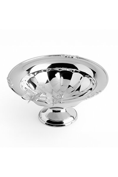 Lucky Art Decorative Stainless Steel Footed Bowl 22 cm