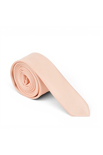 DWOY Men's Salmon Satin Tie 4 cm Classic Plain