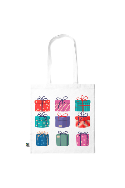 Intelli ®   Οικολογική βαμβακερή τσάντα αγορών με μακριά χερούλια, Χριστουγεν...