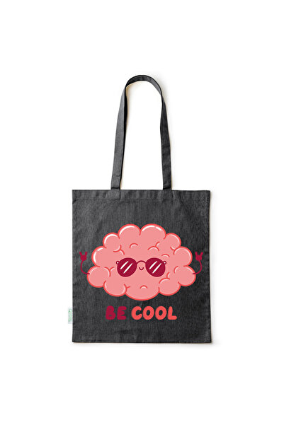 Intelli ® Eco-friendly Cotton shopping bag with long handles, Be Cool, 38×42cm