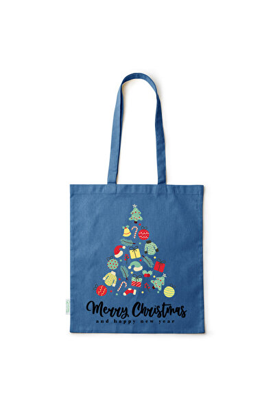 Intelli ® Eco-friendly Cotton shopping bag with long handles, Merry Christmas...