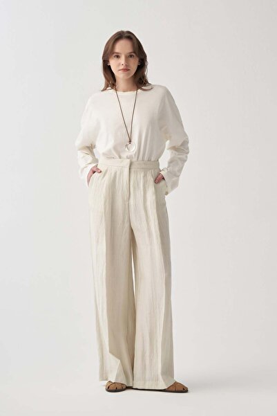 ALLDAY Παντελόνι Παλάτσο με Λεπτομέρεια από Πέτρες και Βούντουρα