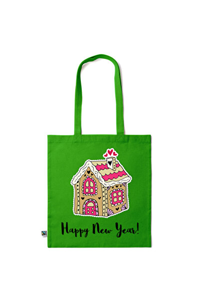 Intelli ®   Οικολογική βαμβακερή τσάντα αγορών με μακριά χερούλια, Χειμερινή ...