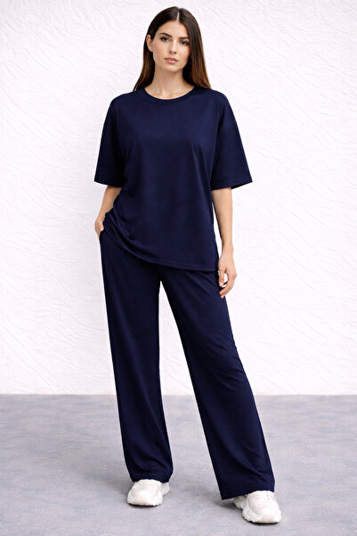 ZAVIXO Women's Oversize 2-Piece Set 100% Cotton Comfortable Cut Trendy Style