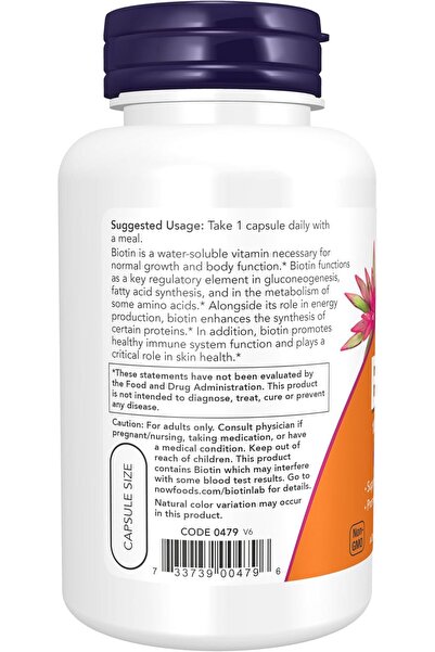 Now Foods Biotin 10 mg (10000 mcg) Capsules - 120 Capsules
