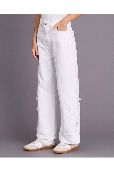 REDTAG Senior Girls White Baggy Jeans