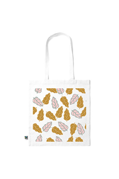 Intelli ® Eco-friendly Cotton shopping bag with long handles, Leaf Colorful, ...