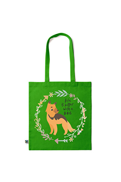 Intelli ® Sacosa bumbac -friendly pentru cumparaturi cu manere lungi, Life Is...