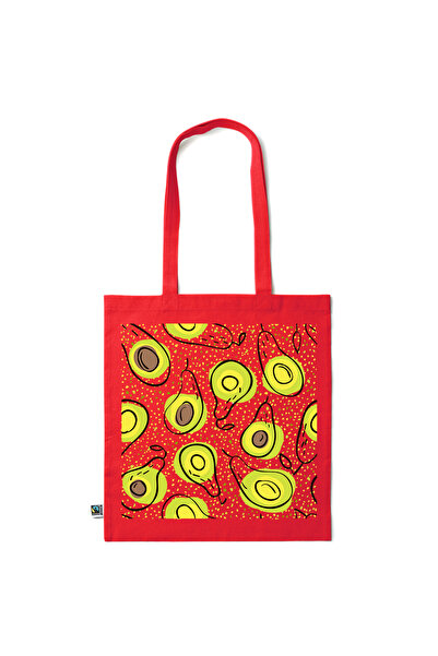 Intelli ® Eco-friendly Cotton shopping bag with long handles, Avocado, 38×42cm