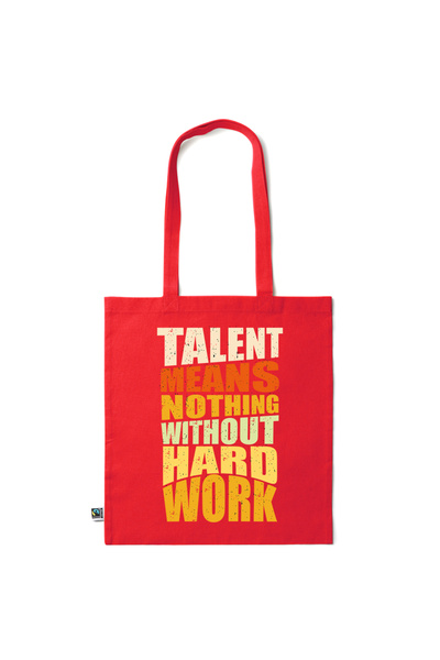 Intelli ®   Οικολογική βαμβακερή τσάντα αγορών με μακριά χερούλια, Σκληρή Εργ...