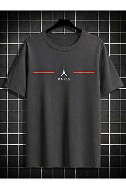 EYAX MODA Μπλουζάκι / T-shirt με στάμπα Πύργου του Άιφελ, σε μεγάλο μέγεθος, ...