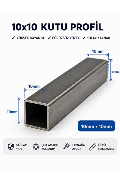 Home 10x10 Kutu Profil 2 Metre 1 mm Et Kalınlığı – Kare Çelik Profil Demir Ço...