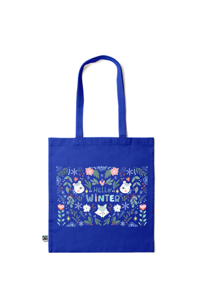 Intelli ®   Οικολογική βαμβακερή τσάντα αγορών με μακριά χερούλια, Γεια σου Χ...