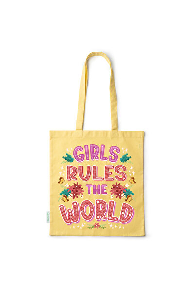 Intelli ®   Οικολογική βαμβακερή τσάντα αγορών με μακριά χερούλια, Τα κορίτσι...