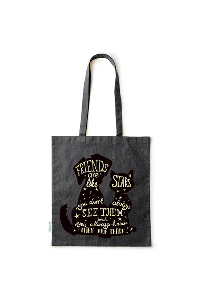 Intelli ® Eco-friendly Cotton shopping bag with long handles, Friends Are Lik...