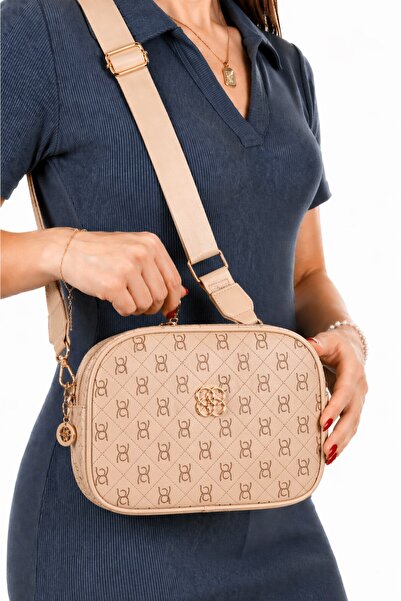 Eliza Γυναικεία τσάντα χειρός και ώμου από καπιτονέ ύφασμα με μακρύ λουράκι n...