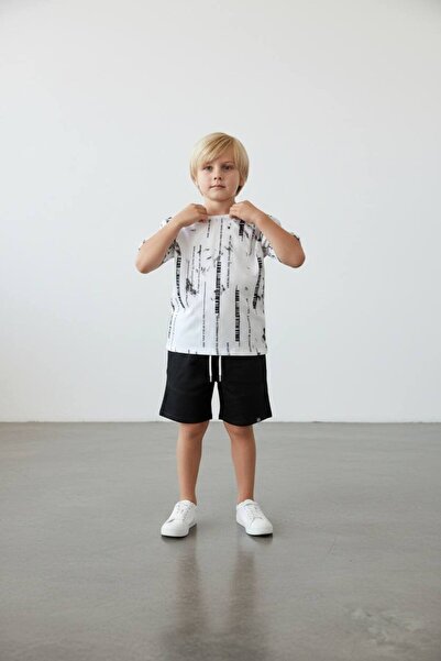 CHİCKİDSWEAR Σετ μπλουζάκι και σορτς με σχέδια για αγόρια, υπερμεγέθη, καλοκα...