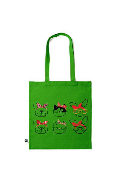 Intelli ®   Οικολογική βαμβακερή τσάντα αγορών με μακριά χερούλια, Μπουλντόγκ...