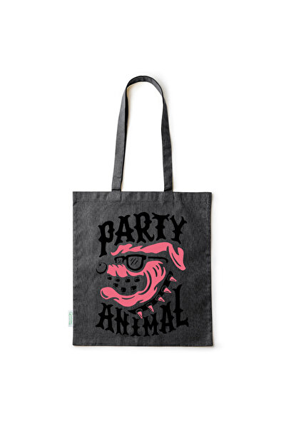 Intelli ®   Οικολογική βαμβακερή τσάντα αγορών με μακριά χερούλια, Party Anim...