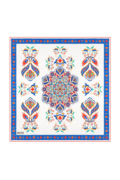 Bursa İpek Μεταξωτό μαντήλι με σχέδιο μουστάρδας Nazende