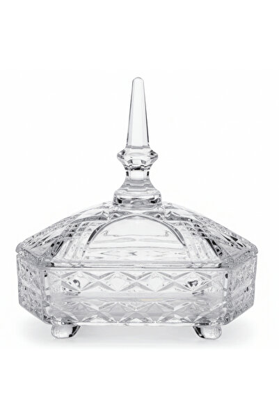 AKDC Elegant Clear Glass Candy Jar with Lid Stylish Serving Container for Swe...