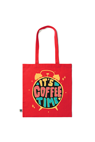 Intelli ®   Οικολογική βαμβακερή τσάντα αγορών με μακριά χερούλια, Ώρα για Κα...