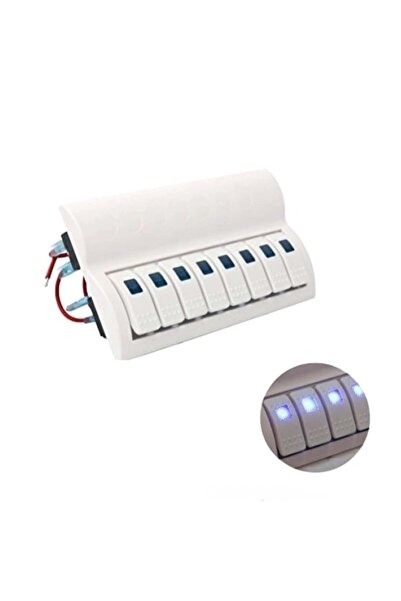 SHUIVAN Switch Panel 8'li Piyano Otomatik Sigorta Paneli - Beyaz
