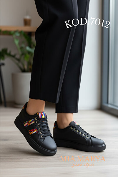 Mia marya Women's Sneakers with Stripe Detail - High-Top and Comfortable Casu...