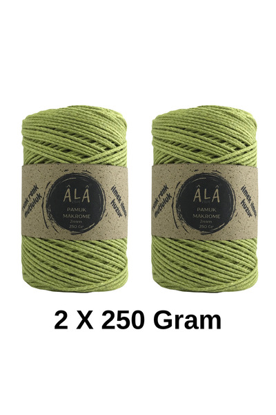 aladepo 2 Adet Koton Pamuk Makrome İpi 2mm Zincir Makrome Çanta İpi 250 Gram ...